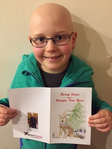Artistic youngster Alex sold Christmas cards to help raise funds for his cancer treatment. Image: SWNS